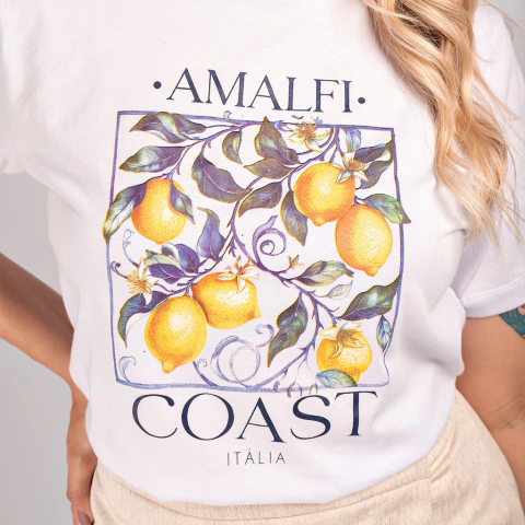 Camiseta Feminina Amalfi Branca Uzzy Algodão
