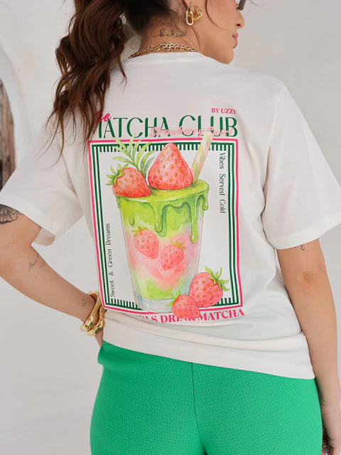 Camiseta Feminina Matcha club Off Uzzy Algodão - comprar online
