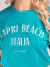 Camiseta Feminina Capri Beach Azul Uzzy Algodão na internet
