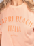 Camiseta Feminina Capri Beach Salmão Uzzy Algodão na internet