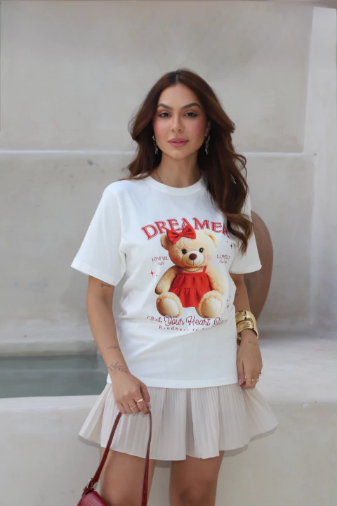 Camiseta Feminina Urso Glow Off Uzzy Algodão - comprar online