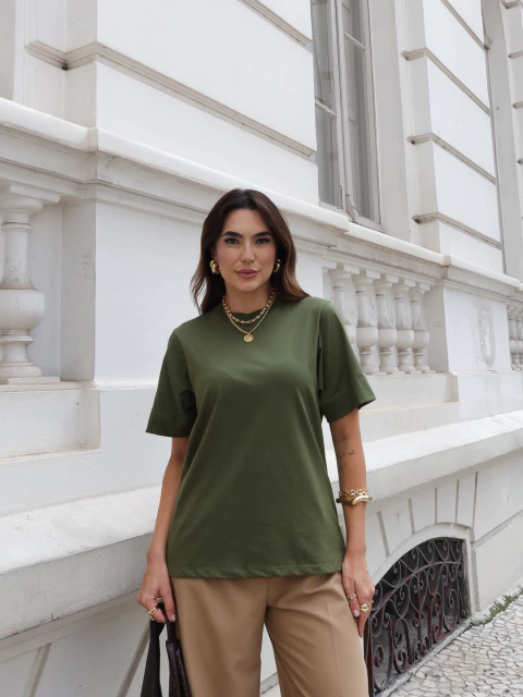 Camiseta Feminina Jade Verde Militar - comprar online