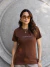 Camiseta Feminina Style Speak Marrom Uzzy Algodão - comprar online