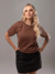 Camiseta Feminina Jade Marrom Uzzy Algodão - loja online
