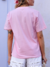 Camiseta Feminina Strawberry Rosa Uzzy Algodão na internet