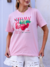 Camiseta Feminina Strawberry Rosa Uzzy Algodão - comprar online