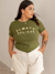 Camiseta Feminina Always Verde Militar Uzzy Algodão na internet