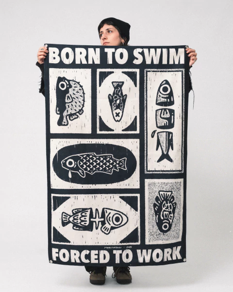BANDEIRA BORN TO SWIM, FORCED TO WORK 2.0 - comprar online
