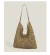 Nova bolsa feminina de tecido oco, bolsa de palha para férias à beira-mar, bolsa de ombro versátil