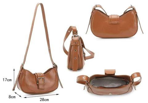 Saco Minimalista Elegante de Couro Sólido com Magnético de Sucção Ajustável para Commute/Travel Feminino DA25101#