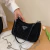 Bolsa feminina transversal de ombro, elegante e casual, com cravejado de diamantes, de cor sólida, versátil, texturizada, macia, com corrente, moderna na internet
