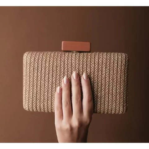 Bolsa Clutch Feminina Palha Festas Verão Casamento Carteira formatura festa praia campo moderna versátil