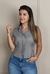 Blusa Colete Feminina com Botões Linho