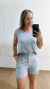 Conjunto Feminino Linho com Short e Blusa com Cinto - comprar online