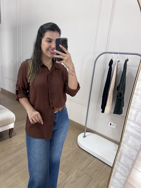 Camisa Feminina Manga Longa Viscose Cores - comprar online