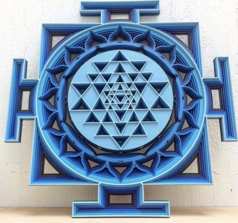 SHRI YANTRA (GRADIENTE AZUL)