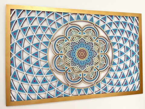 PAINEL TORUS + SELF LOVE 140x90cm (GRADIENTE ROSA, VERDE, AZUL, BRANCO E DOURADO)