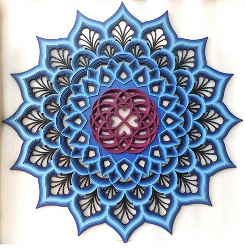 CORAÇÃO + VIDA NOVA (GRADIENTE AZUL ESCURO E MAGENTA)