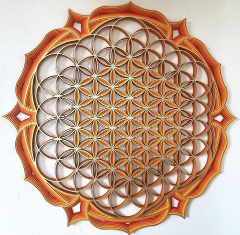 FLOR DA VIDA (GRADIENTE LARANJA, AMARELO E DOURADO)