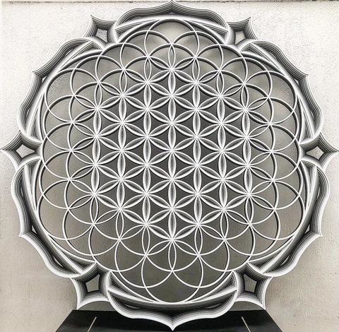 FLOR DA VIDA (GRADIENTE CINZA)