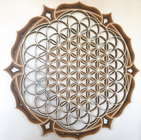 FLOR DA VIDA (GRADIENTE MARROM)