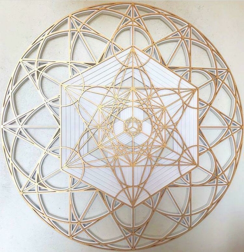 CUBO DE METATRON (BRANCO E DOURADO)