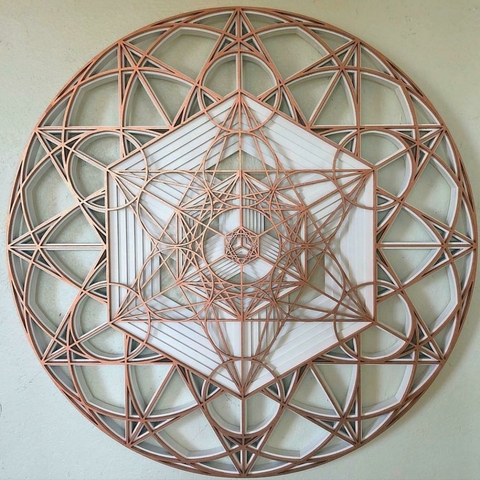 CUBO DE METATRON (BRANCO E COBRE)