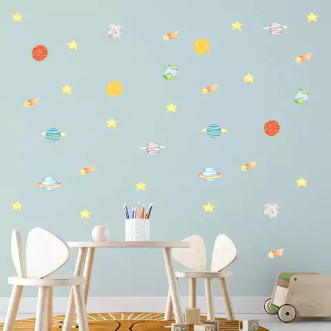 Adesivo de Parede Espaço Espacial Planetas