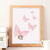 Quadro Borboletas rosa aquarela Flores jardim - 40x60 - Preta