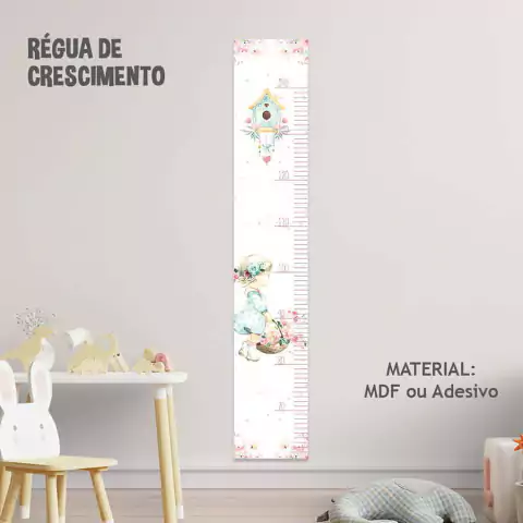 Régua de Crescimento Menina Flores
