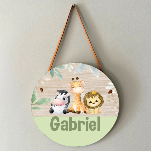 Placa Porta maternidade safari baby