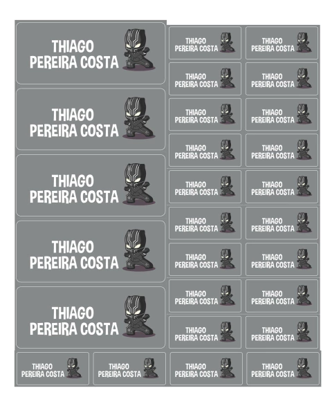 Etiquetas Escolares Pantera Negra