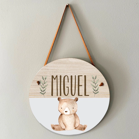 Placa porta maternidade - Urso