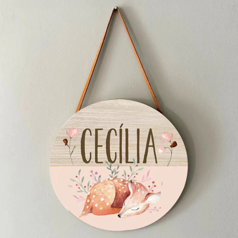 Placa porta maternidade - raposa