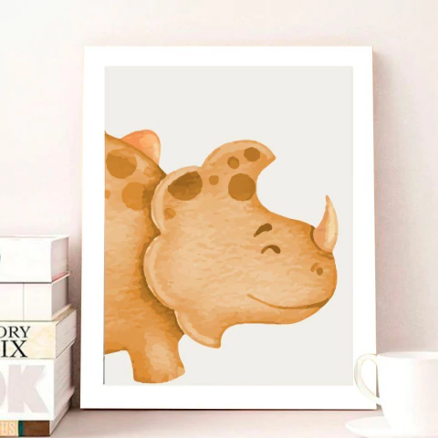 Quadro Dinossauro Laranja