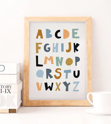 Quadro Alfabeto Tons Terrosos