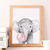 Quadro Elefante bola de chicletes - comprar online