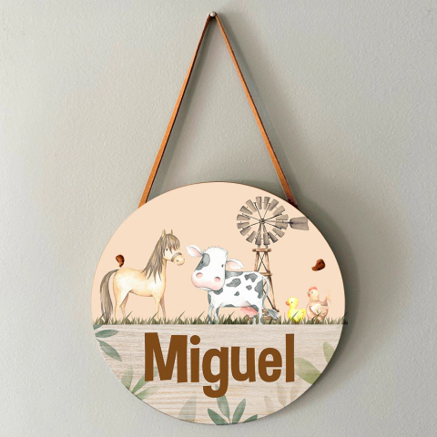 Placa Porta Maternidade Fazendinha fazenda