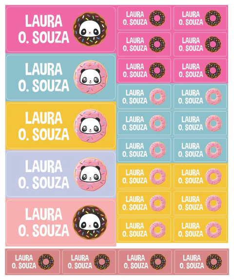 Etiquetas Escolares Donuts