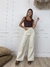 Jeans Super Wide Leg Angie Beige By Cataleia en internet