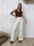 Jeans Super Wide Leg Angie Beige By Cataleia - comprar online