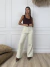 Jeans Super Wide Leg Angie Beige By Cataleia - Cataleia