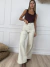 Jeans Super Wide Leg Angie Beige By Cataleia - tienda online