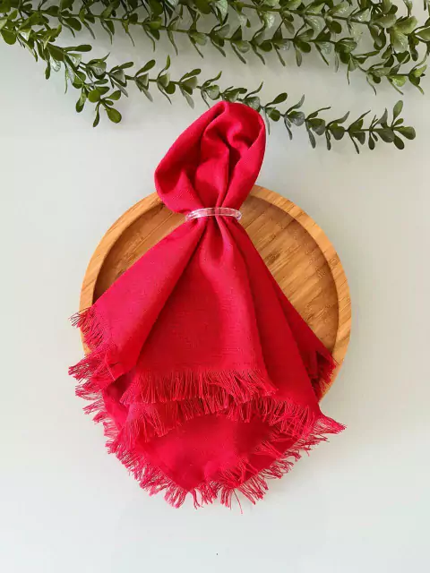 Guardanapo franja vermelho