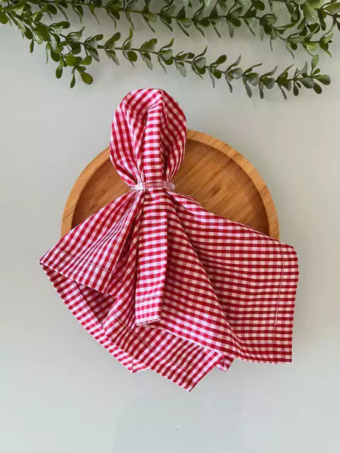 Guardanapo Xadrez Vermelho