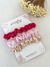Kit trio Mini Scrunchies - Rosa balé, pink e champanhe