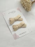 Hair Clip Courino dupla - creme