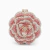 Bolsa Vichy com design floral, decorada com pedras brilhantes em rosa e branco, ideal para festas e casamentos.