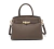 Bolsa Zurich Couro Legítimo em tom cinza, com alças e detalhe em fecho dourado.