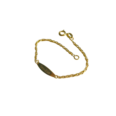 Pulseira Infantil Plaquinha Oval (Personalizado)